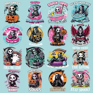 19 Halloween Grim Reaper Designs Bundle PNG