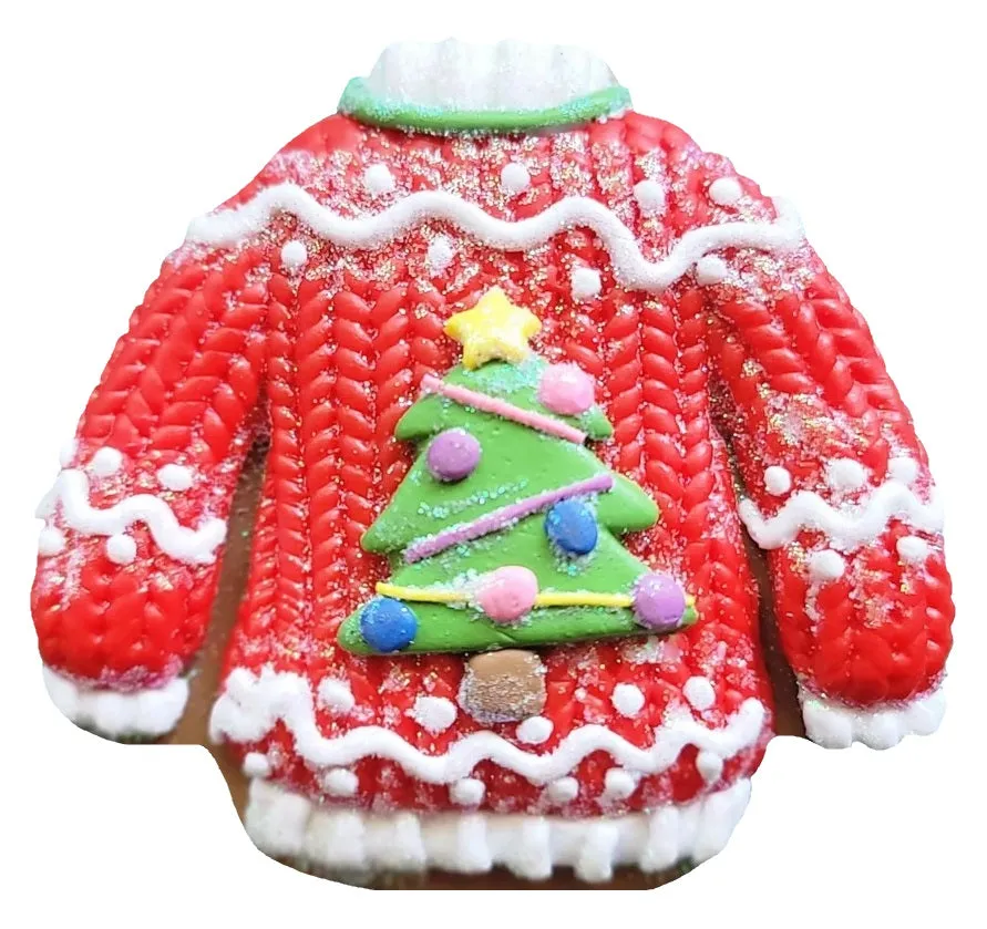 3.75" Ugly Christmas Sweater Cookie Ornament