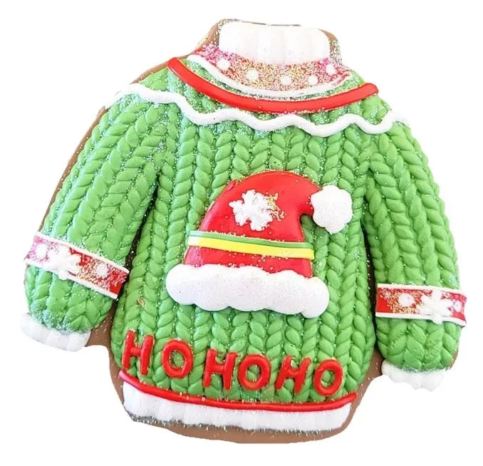 3.75" Ugly Christmas Sweater Cookie Ornament