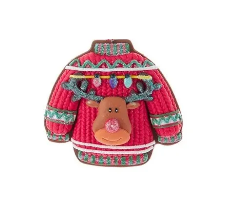 3.75" Ugly Christmas Sweater Cookie Ornament