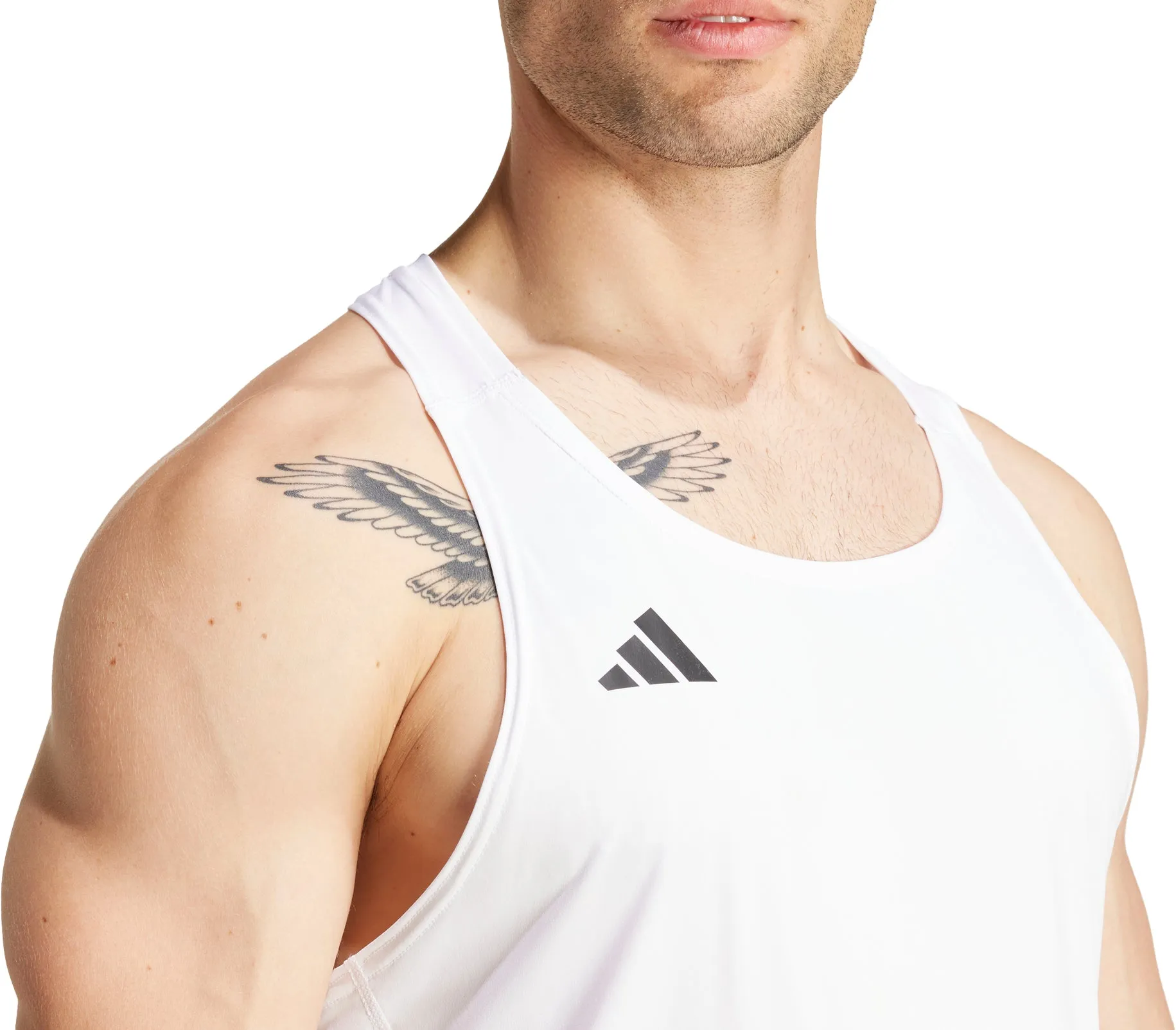 adidas Adizero Essentials Mens Running Vest - White