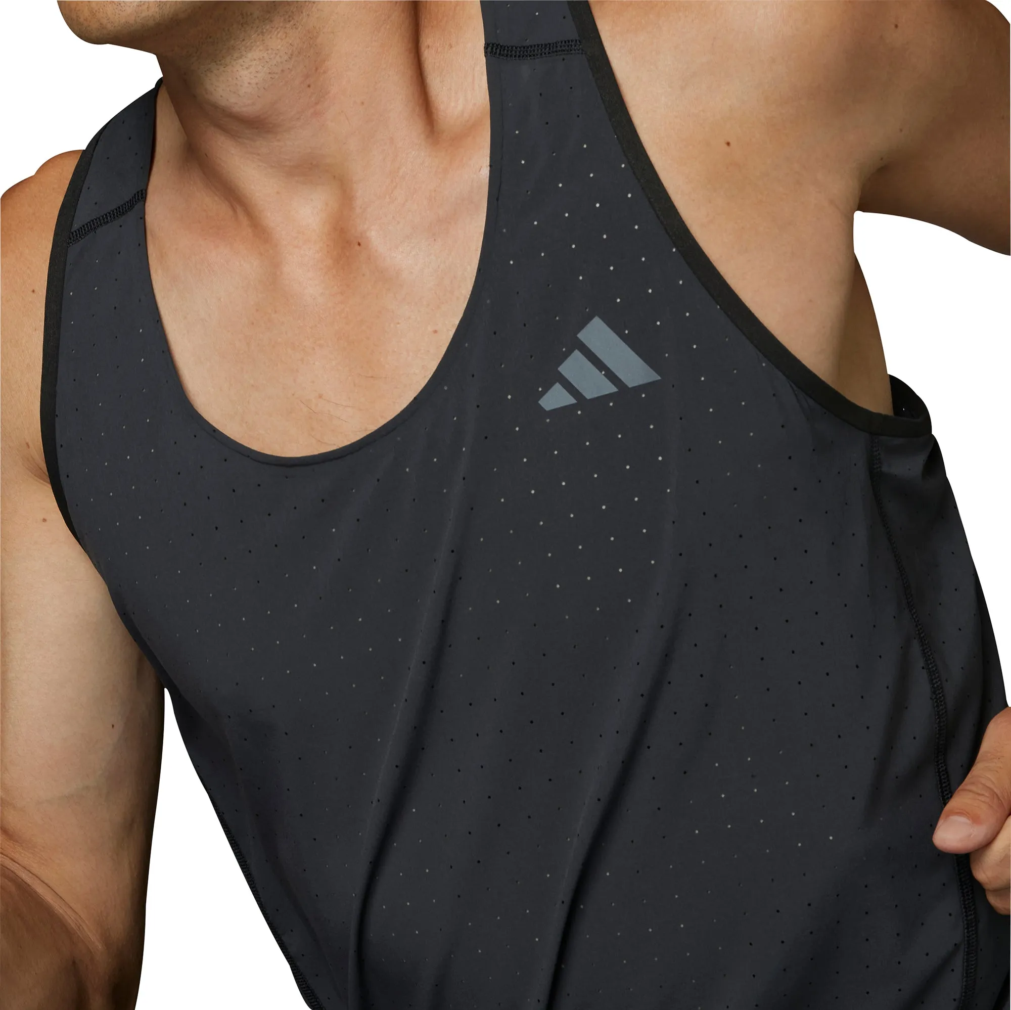 adidas Adizero Mens Running Vest - Black