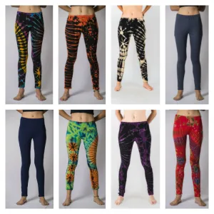 Assorted set of 5 Womens Super Soft Tie Dye Leggings Multi