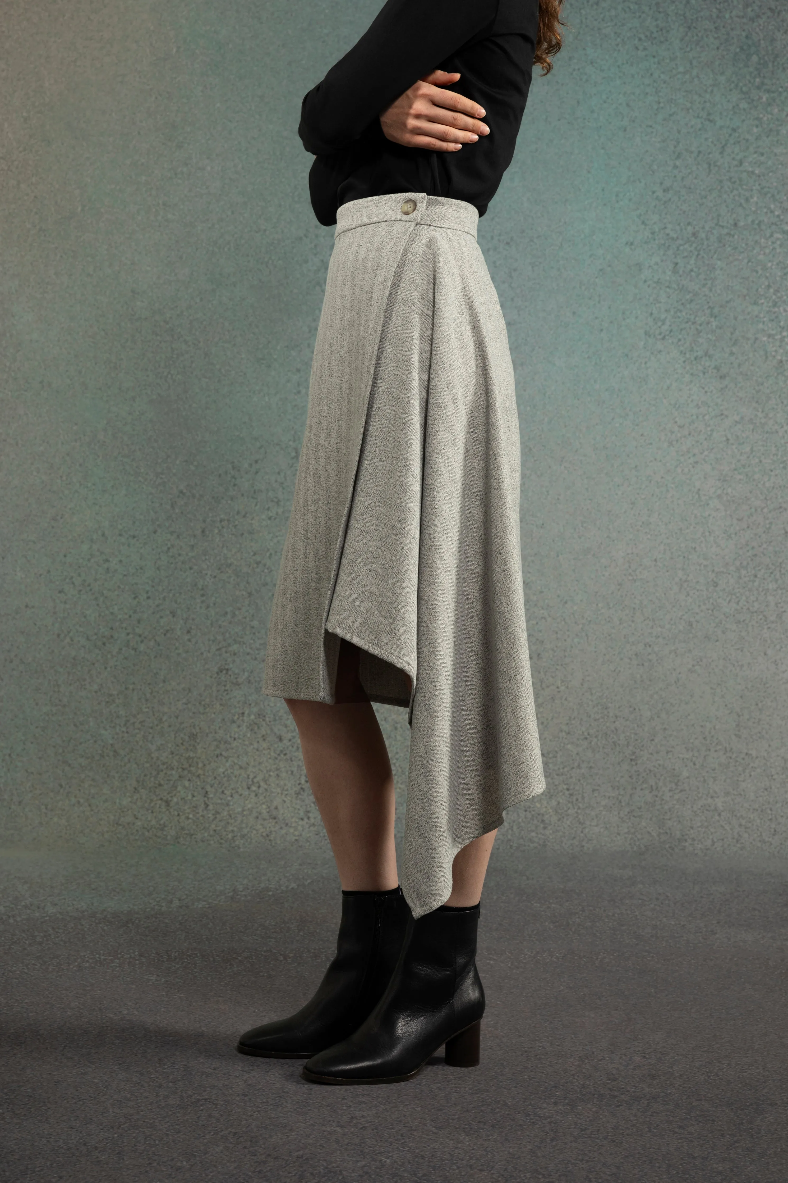 Asymmetric Wrap Skirt