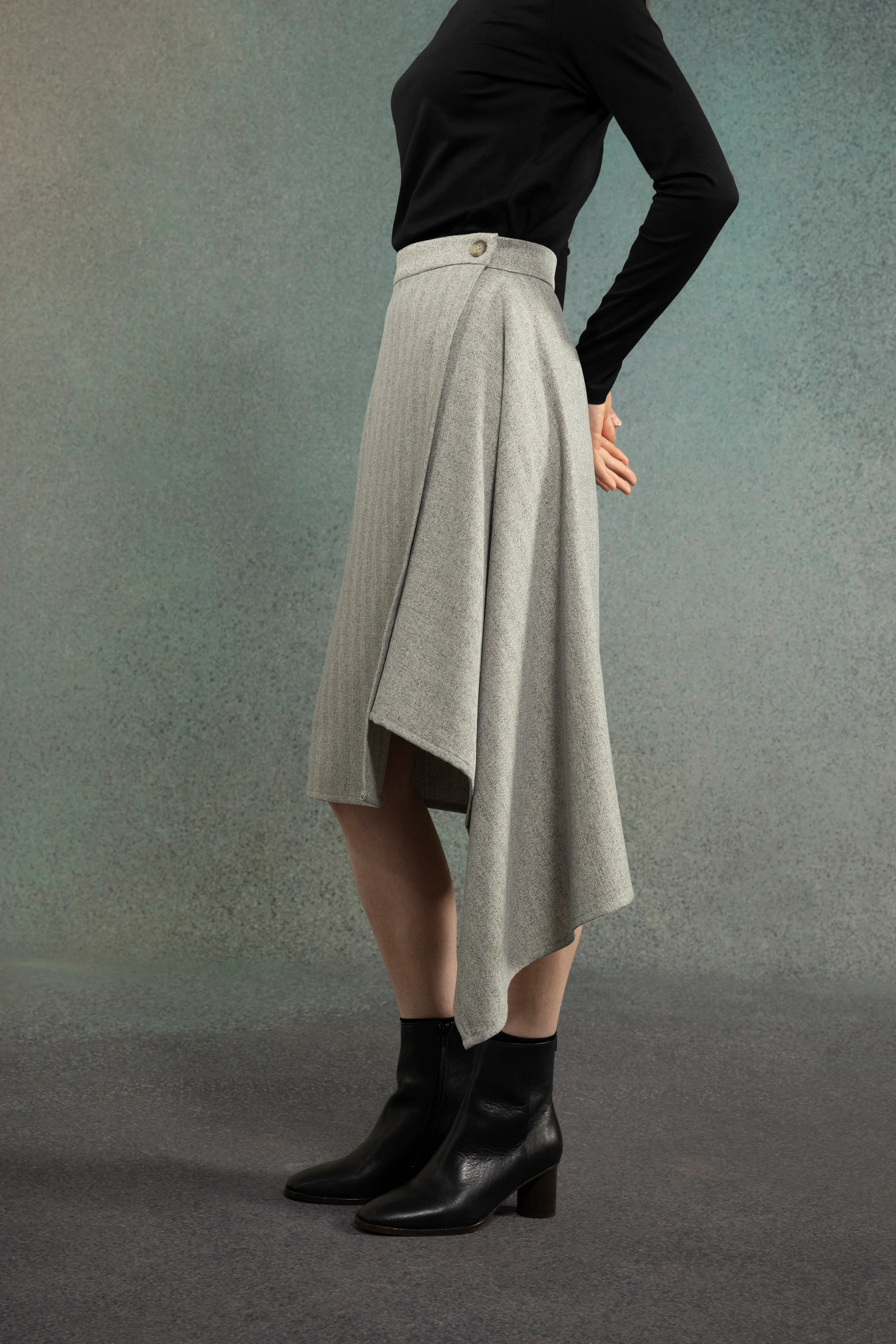 Asymmetric Wrap Skirt