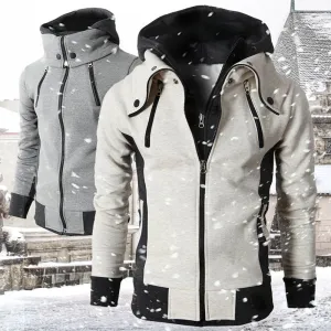 Autumn Winter Warm Casual Zipper Long Sleeve Hooded Coat