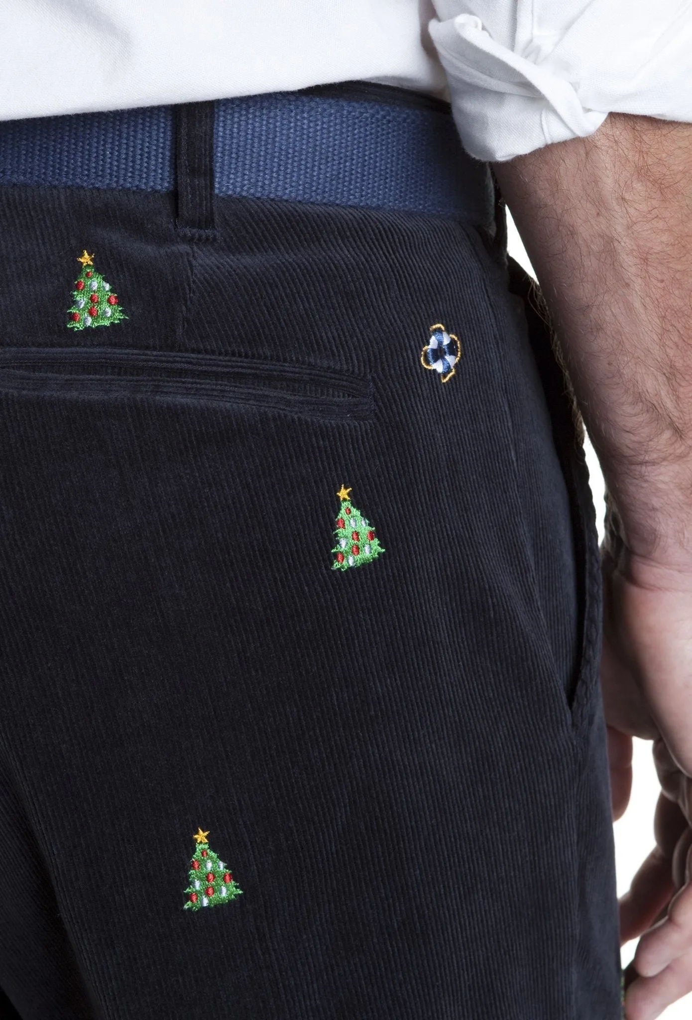 Beachcomber Corduroy Pant Nantucket Navy With Christmas Tree