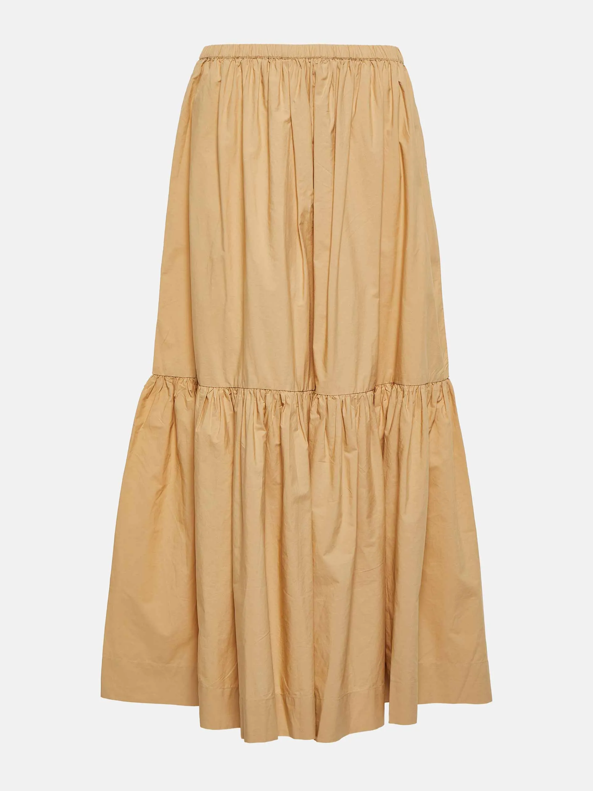 Beige cotton-poplin maxi skirt