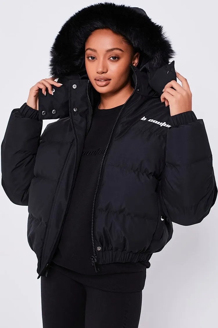 Bethnal Green Cropped Puffer Jacket - Black