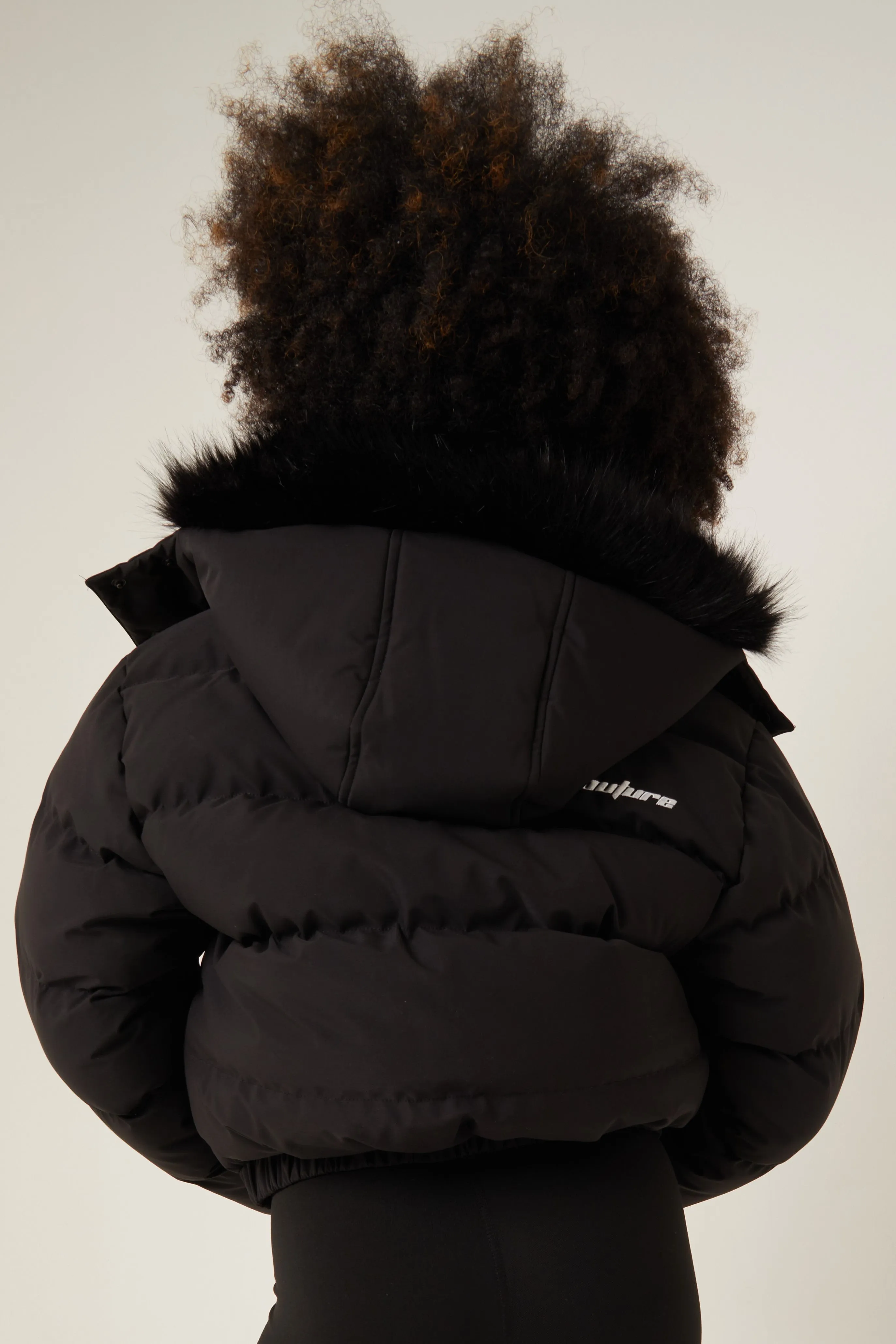 Bethnal Green Cropped Puffer Jacket - Black