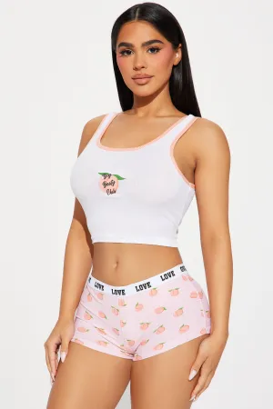 Big Booty Club PJ Boyshort Set - Orange/combo