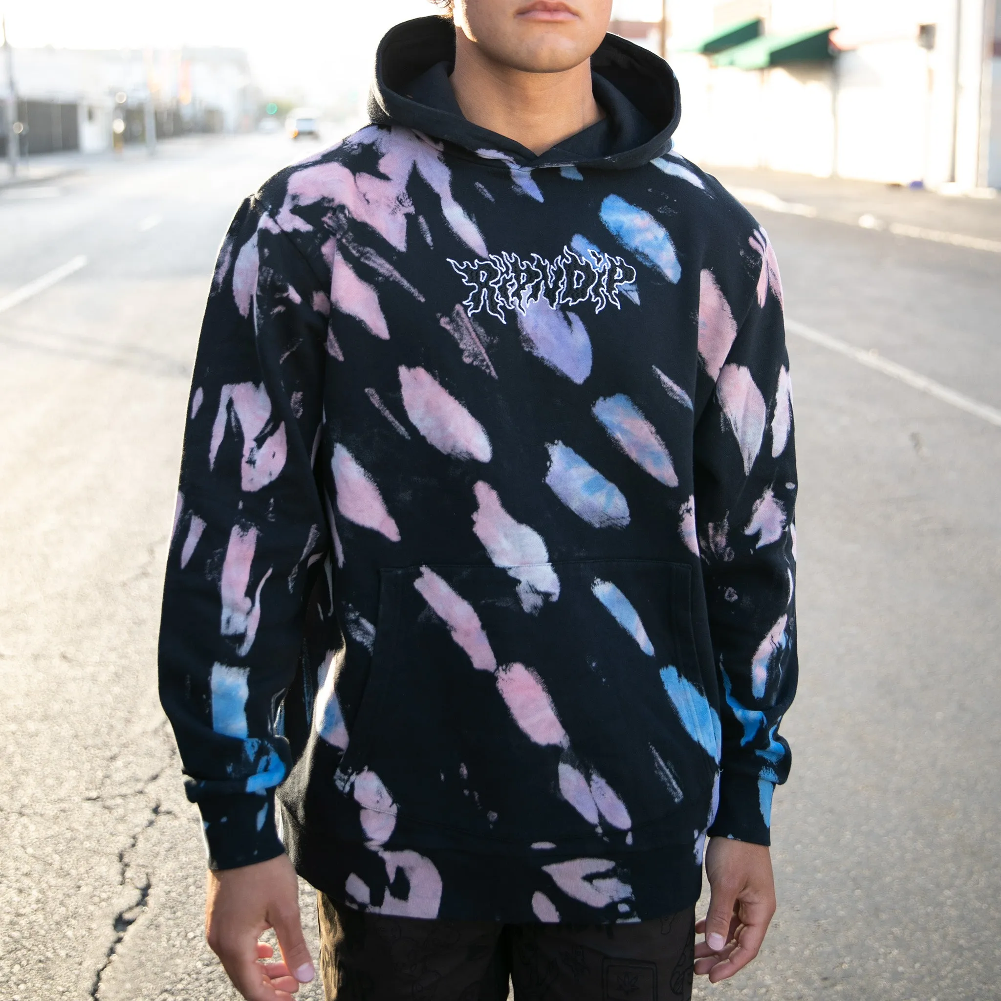 Blaze Hoodie (Black/Peach/Purple Tie Dye)