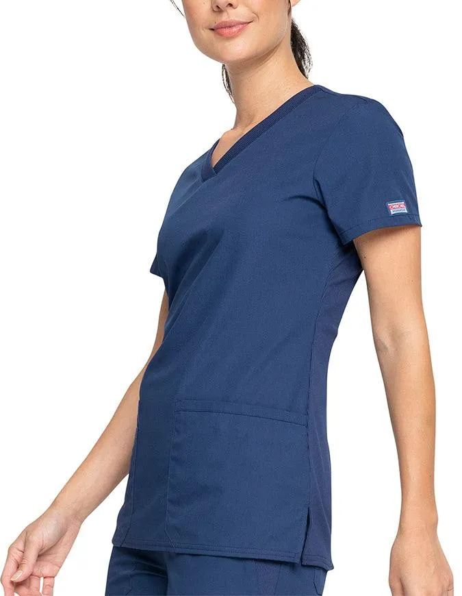 Cherokee Workwear Women's Contemporary Fit V-neck Top