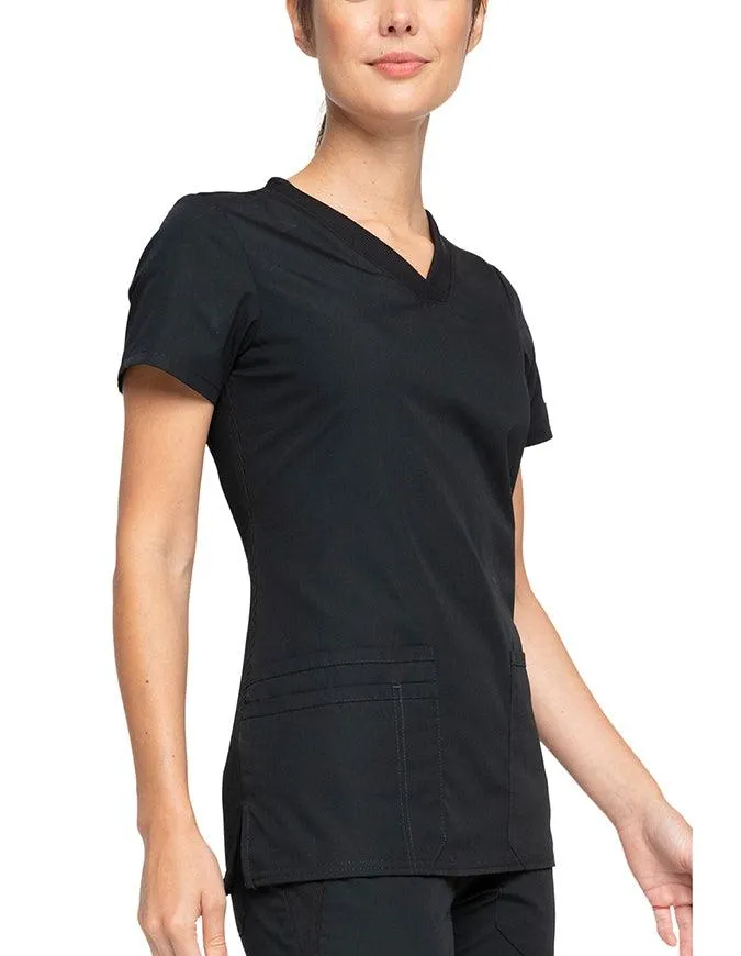 Cherokee Workwear Women's Contemporary Fit V-neck Top