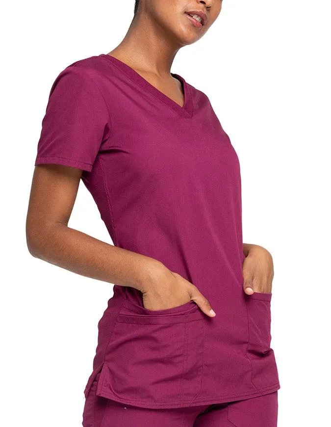 Cherokee Workwear Women's Contemporary Fit V-neck Top