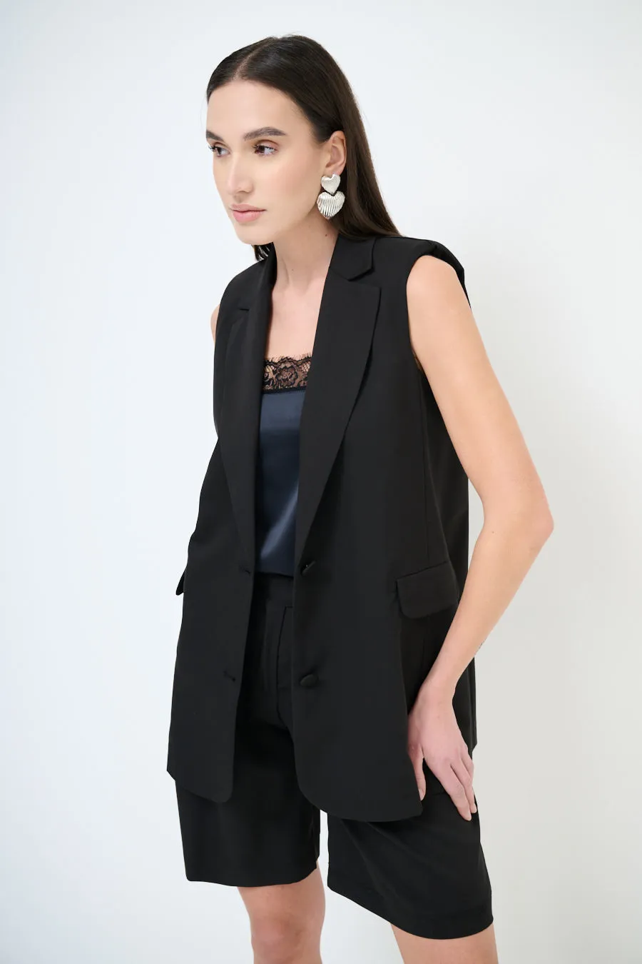 Classic tailored long vest wholesale