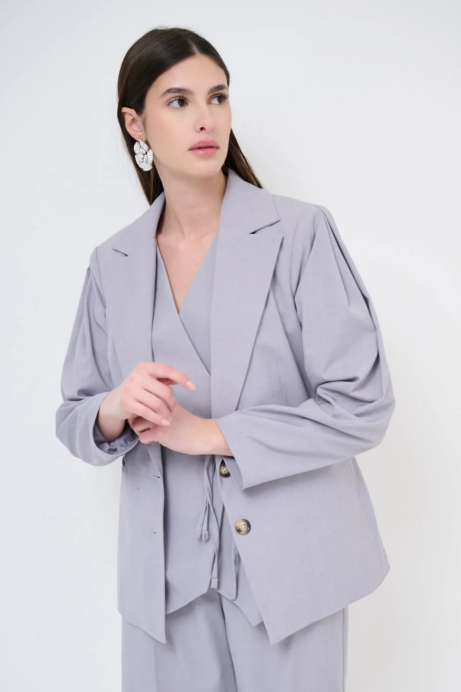 Classic tailored single-breasted blazer wholesale