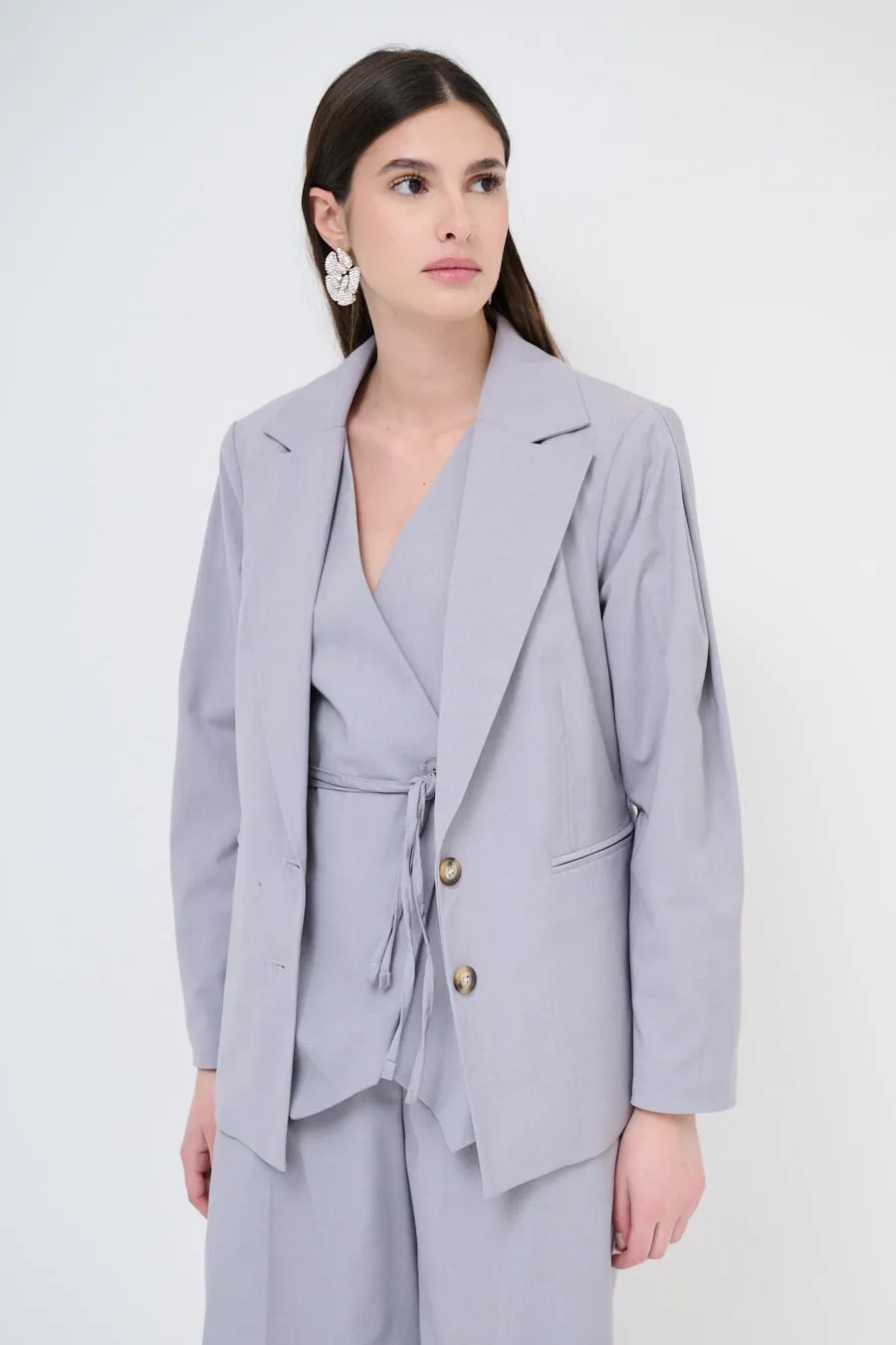 Classic tailored single-breasted blazer wholesale