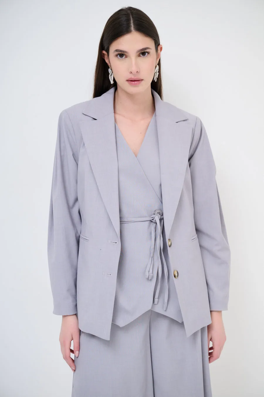 Classic tailored single-breasted blazer wholesale