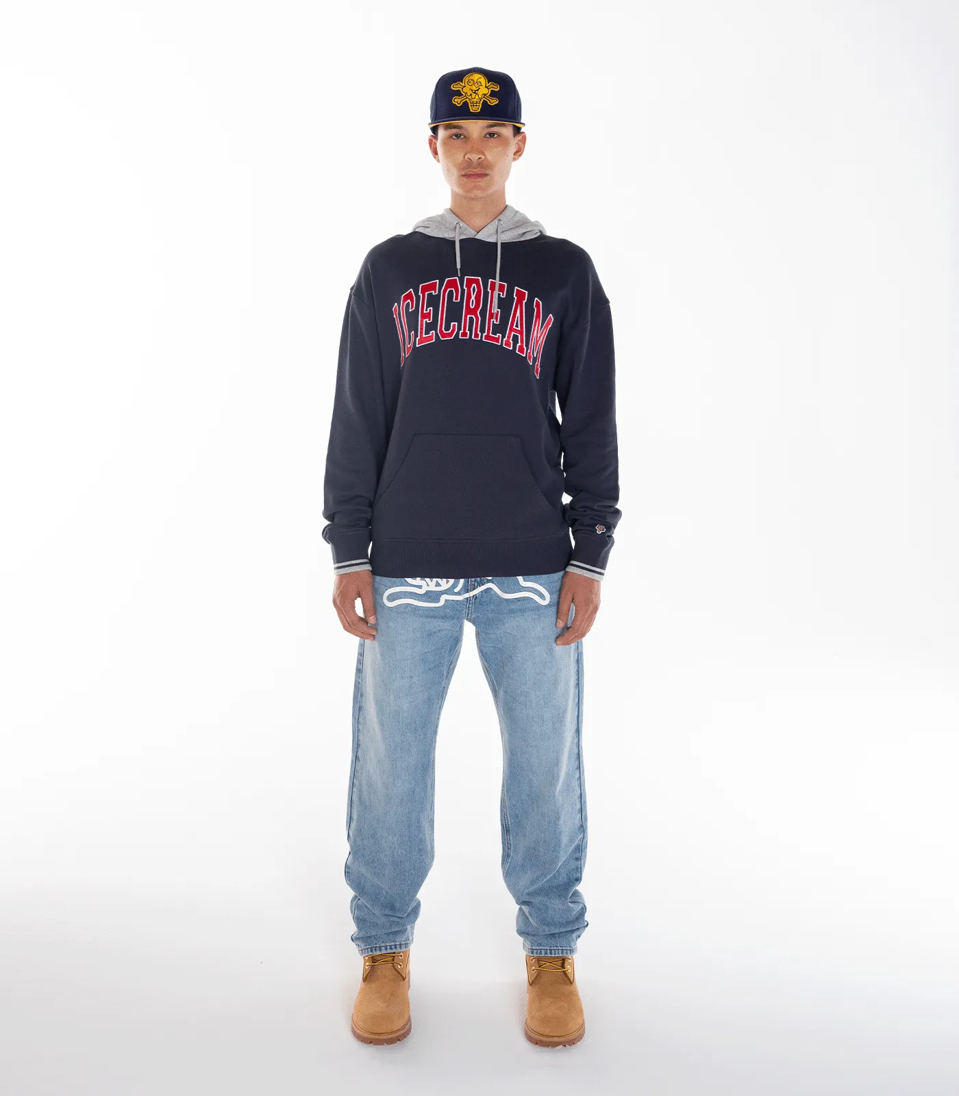 COLLEGE POPOVER HOOD - NAVY