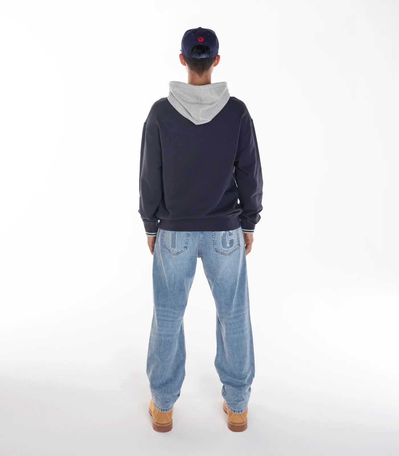 COLLEGE POPOVER HOOD - NAVY