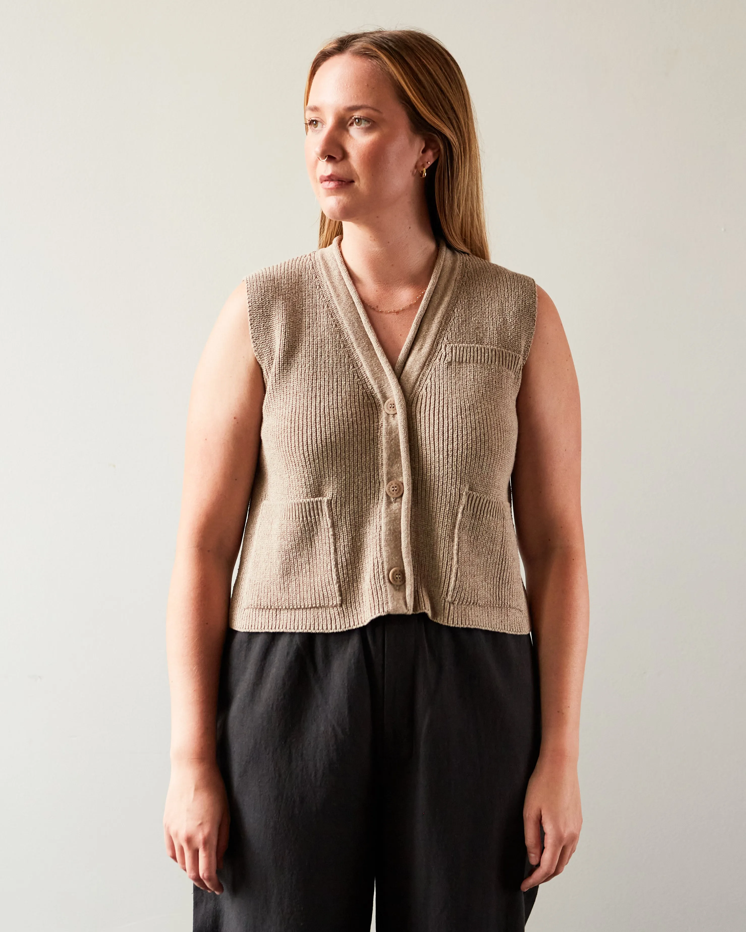 Cordera Cotton Waistcoat, Taupe