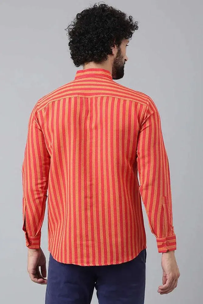 Cotton Striped Long Sleeve Casual Shirt for Men