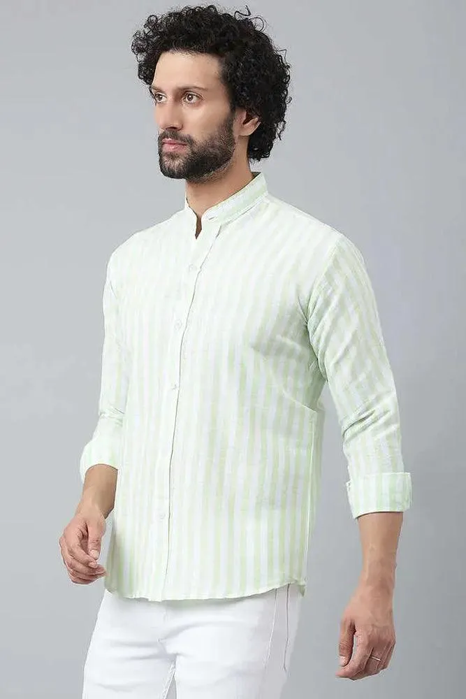 Cotton Striped Long Sleeve Casual Shirt for Men