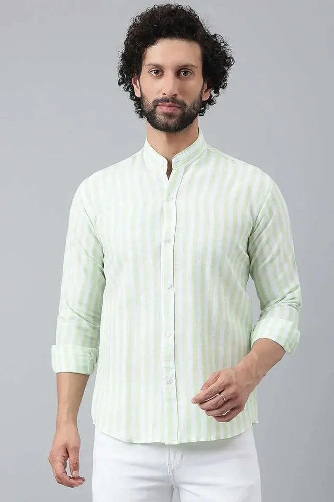 Cotton Striped Long Sleeve Casual Shirt for Men