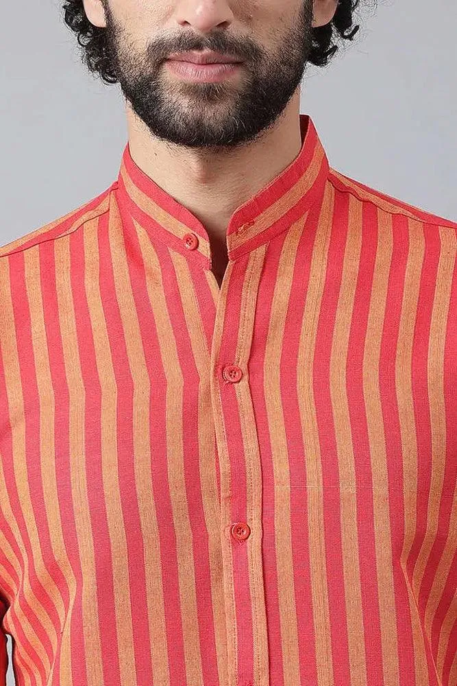 Cotton Striped Long Sleeve Casual Shirt for Men