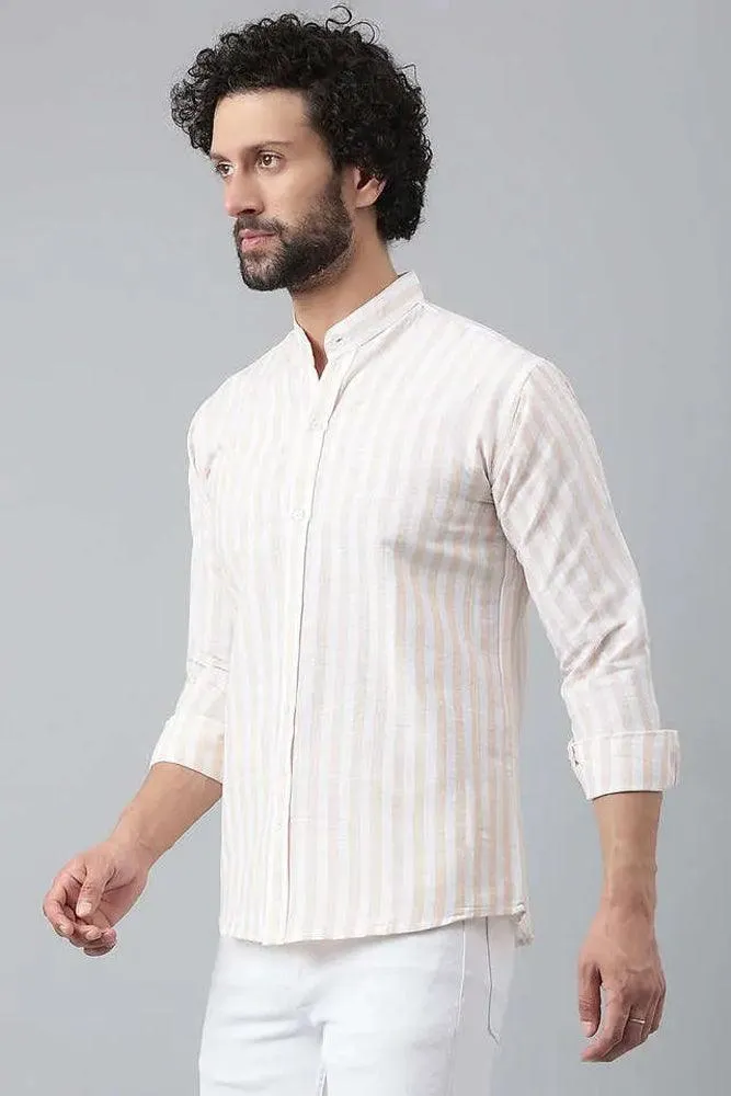 Cotton Striped Long Sleeve Casual Shirt for Men