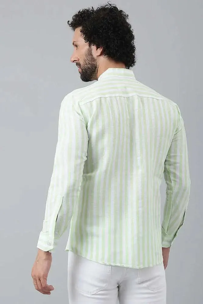 Cotton Striped Long Sleeve Casual Shirt for Men