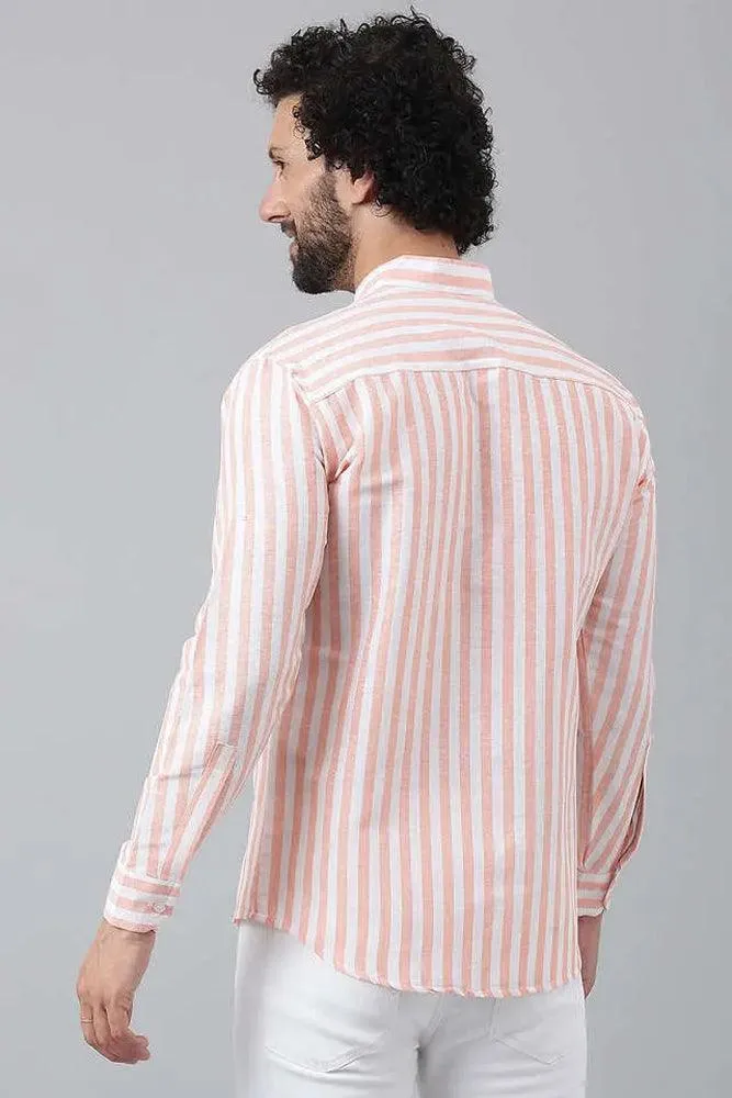 Cotton Striped Long Sleeve Casual Shirt for Men