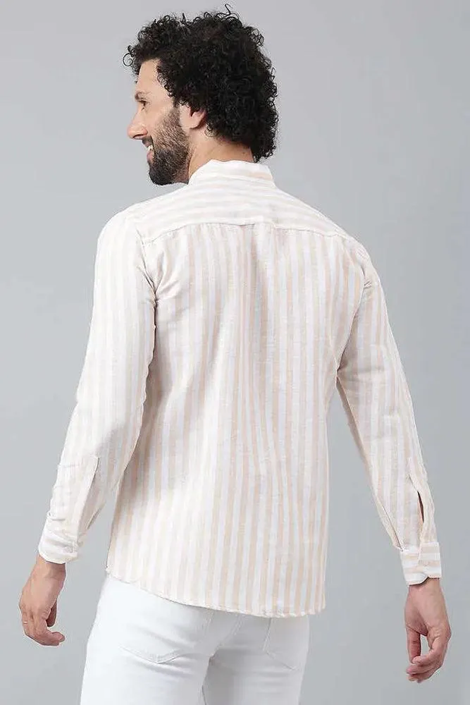 Cotton Striped Long Sleeve Casual Shirt for Men