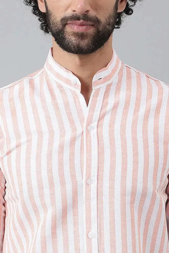 Cotton Striped Long Sleeve Casual Shirt for Men