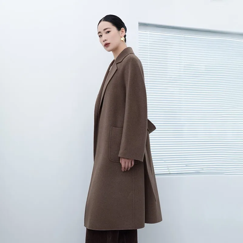 Dark Brown Long Wool Overcoats Coats