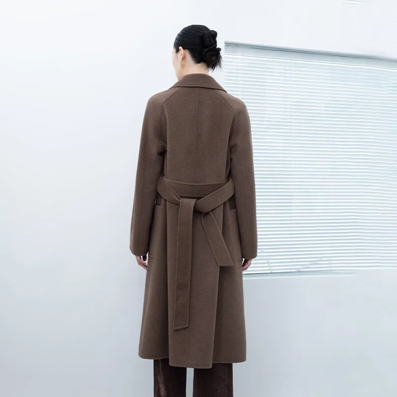 Dark Brown Long Wool Overcoats Coats