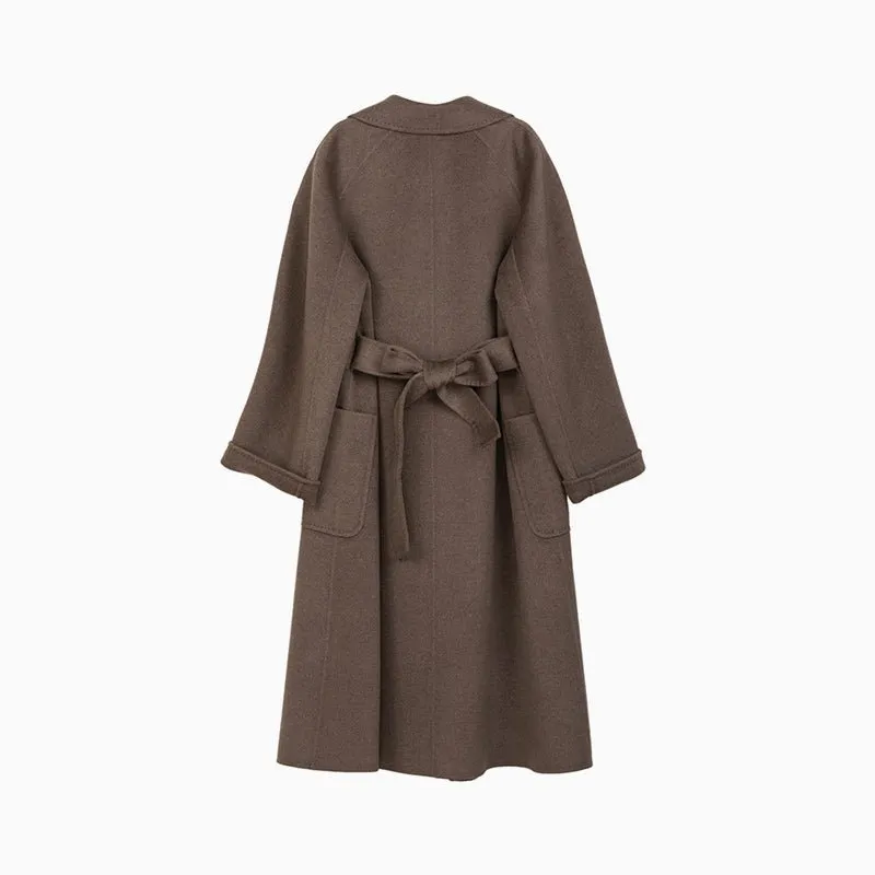 Dark Brown Long Wool Overcoats Coats