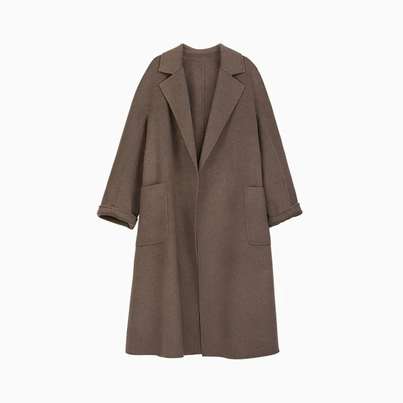 Dark Brown Long Wool Overcoats Coats