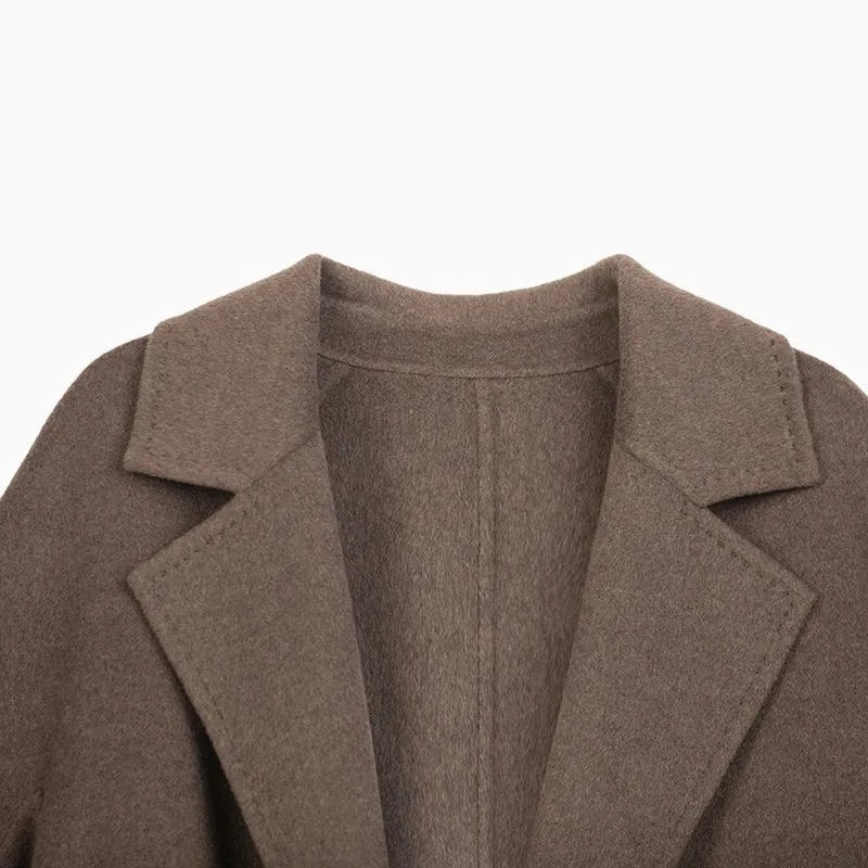 Dark Brown Long Wool Overcoats Coats