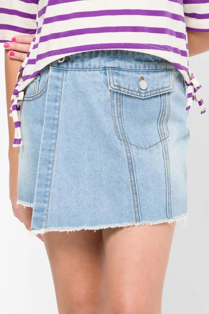 Denim Skort Light Blue