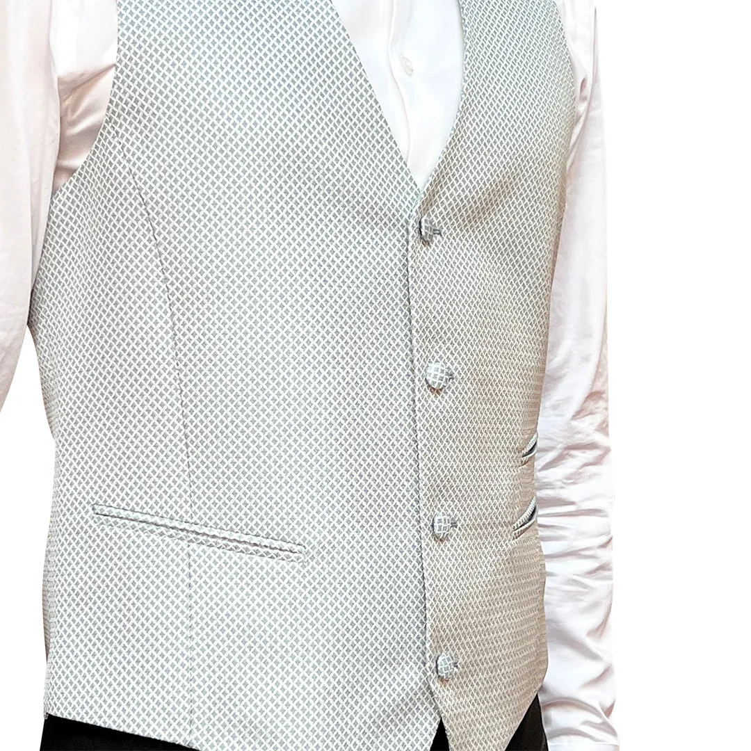 Diamond Pattern Slim Fit Ceremony Vest - Mint