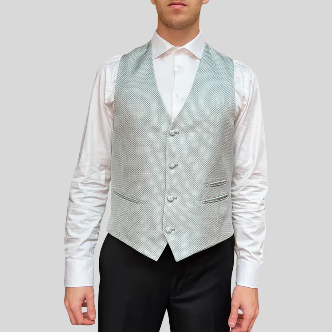 Diamond Pattern Slim Fit Ceremony Vest - Mint