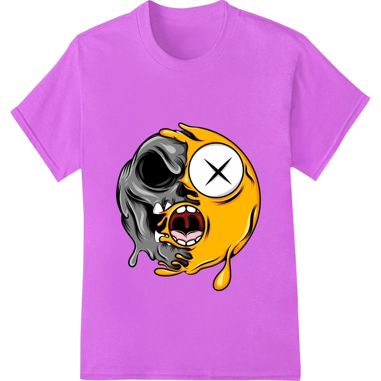 Edgy Cartoon Skull - Halloween DTF Print Heat Transfer