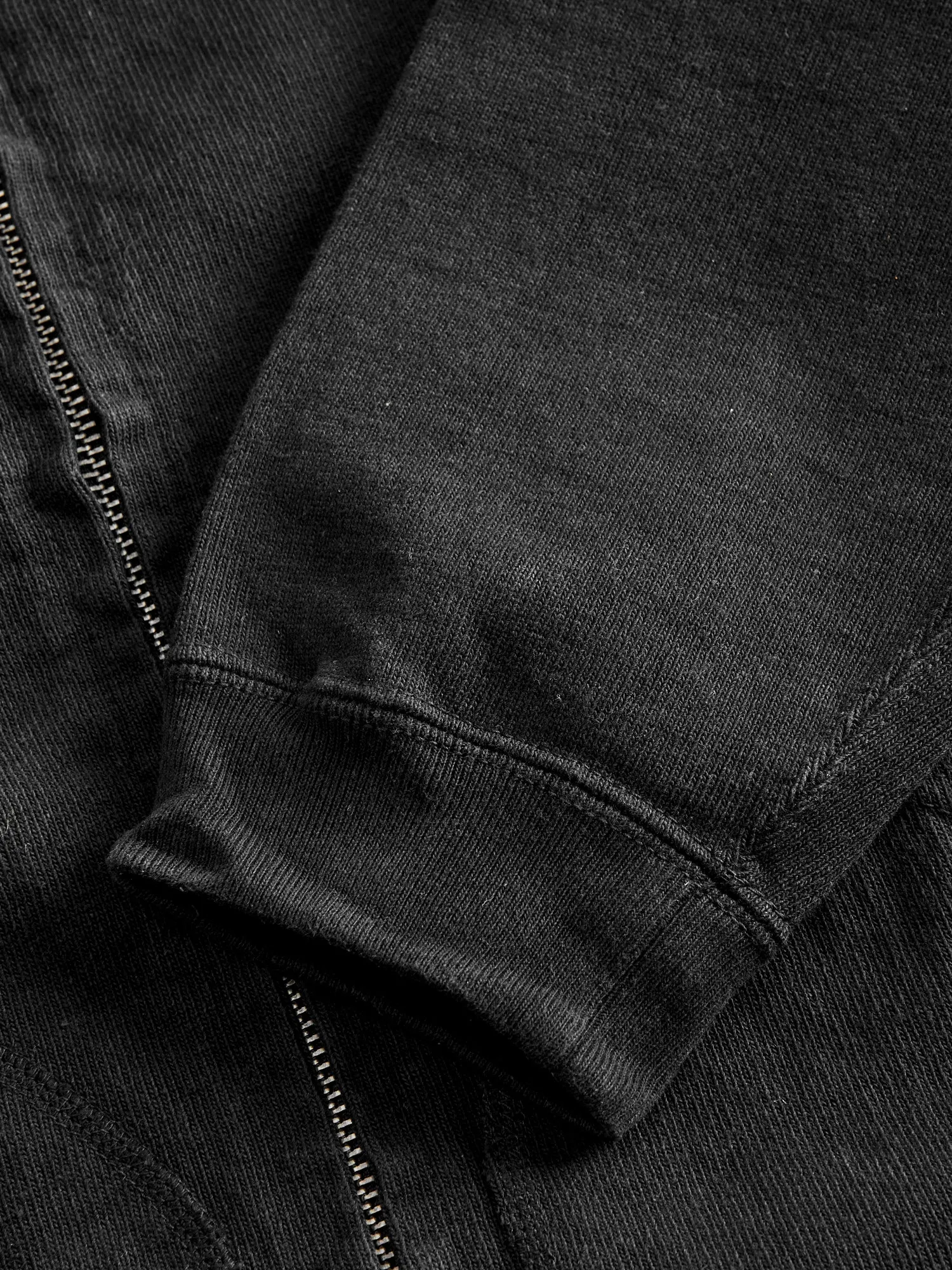 Extra Heavyweight Jersey Zip Hoodie in Black