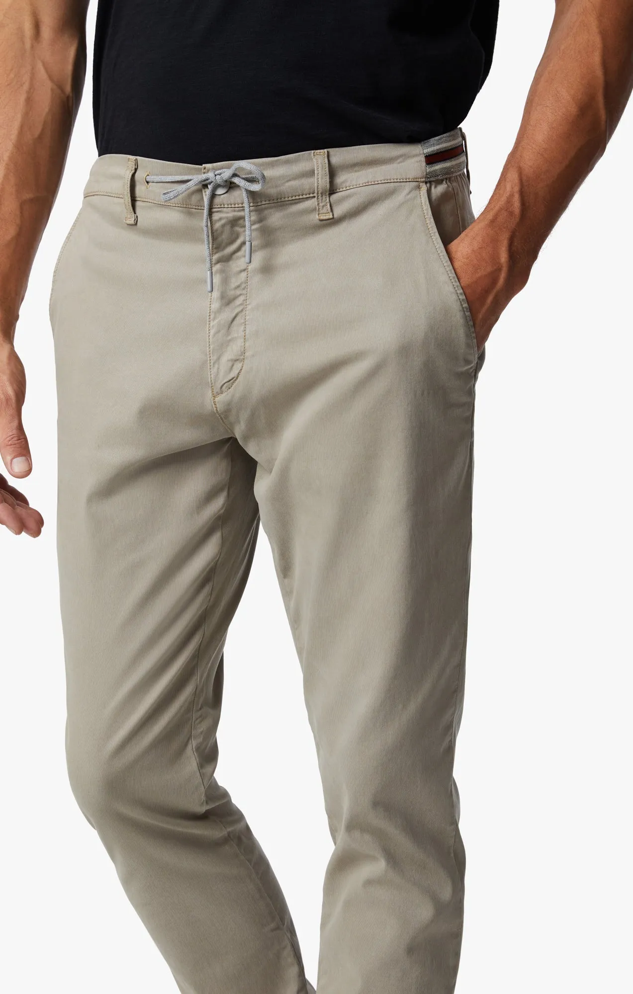 Formia Drawstring Chino Pants In Aluminum Soft Touch