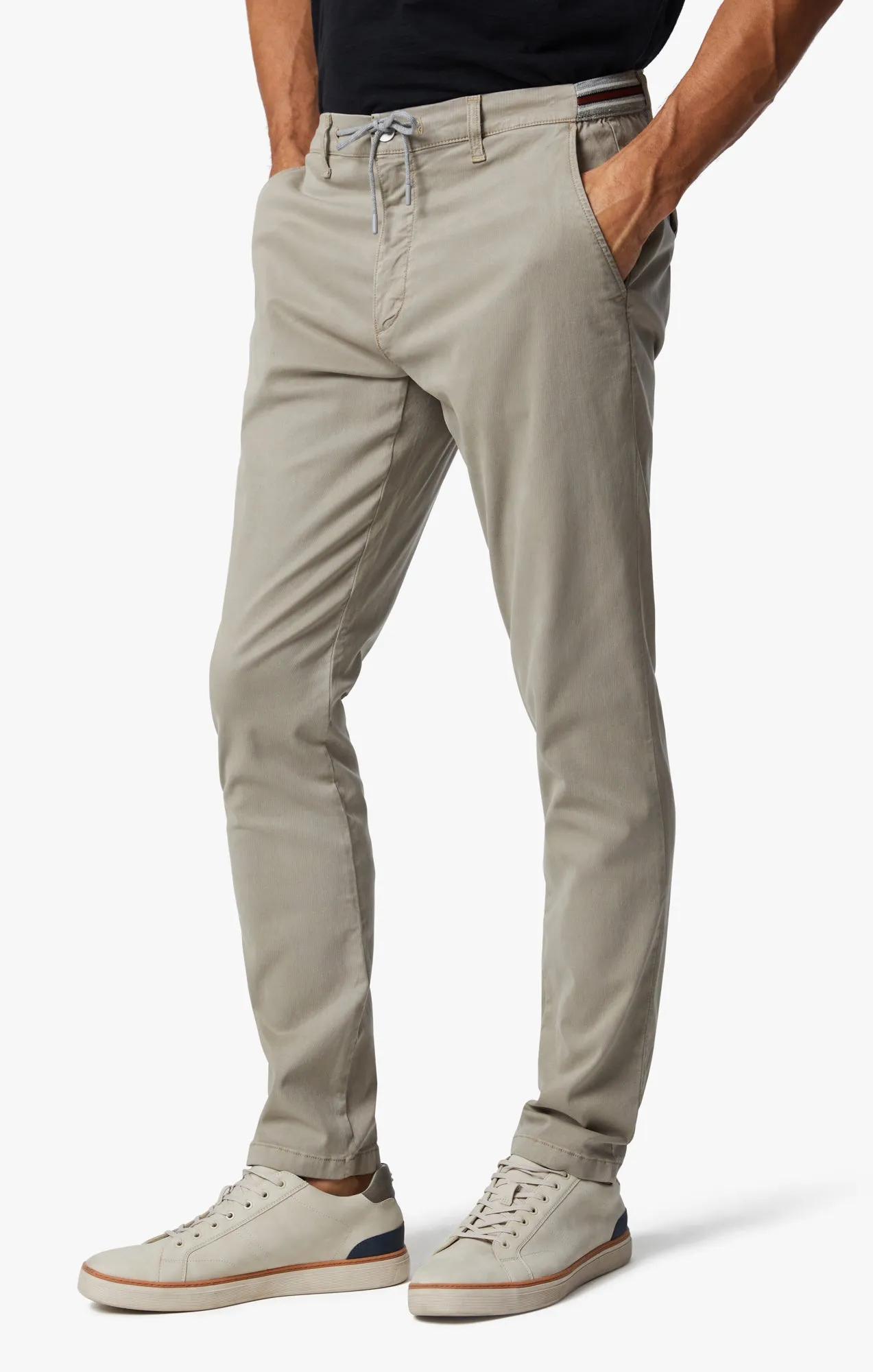 Formia Drawstring Chino Pants In Aluminum Soft Touch