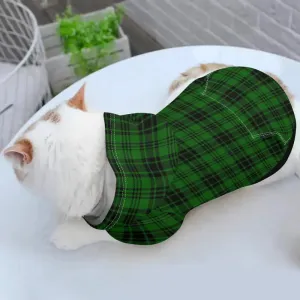 Green and Black Plaid Dog Hoodie for Stylish Pups