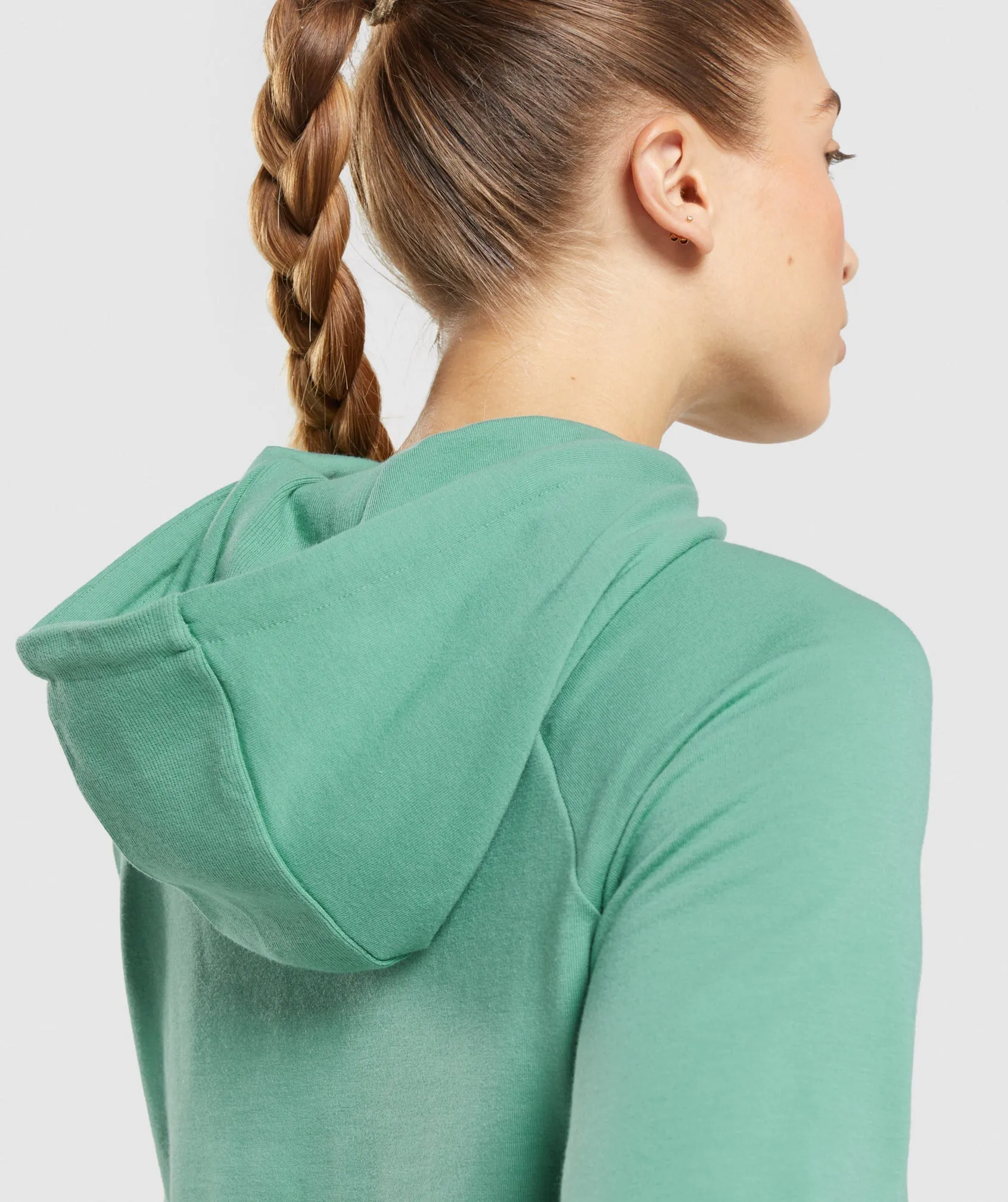 Gymshark Training Cropped Hoodie - Alpine Green