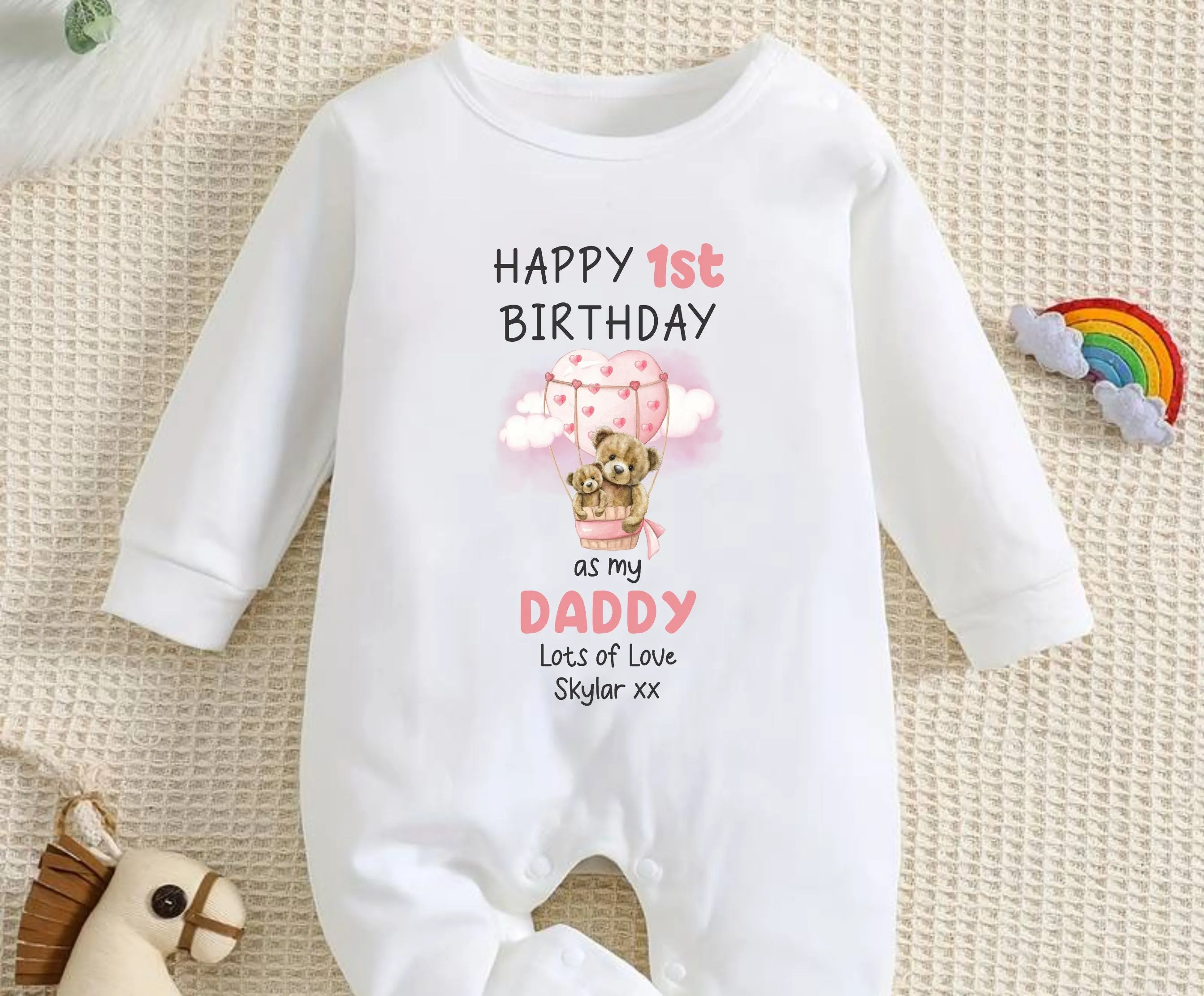 Happy First Birthday DADDY Baby Outfit (First Birthday 1st Birthday Daddy Dad Birthday)